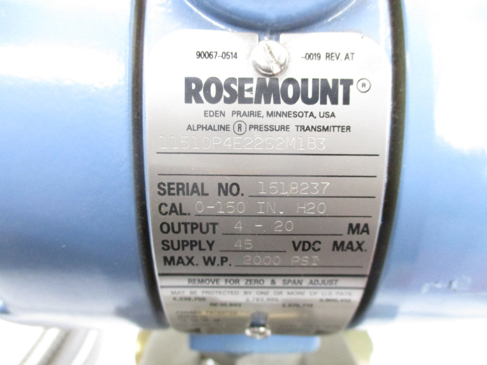 ROSEMOUNT 1151DP4E22S2M1B3 2000PSI NSNP