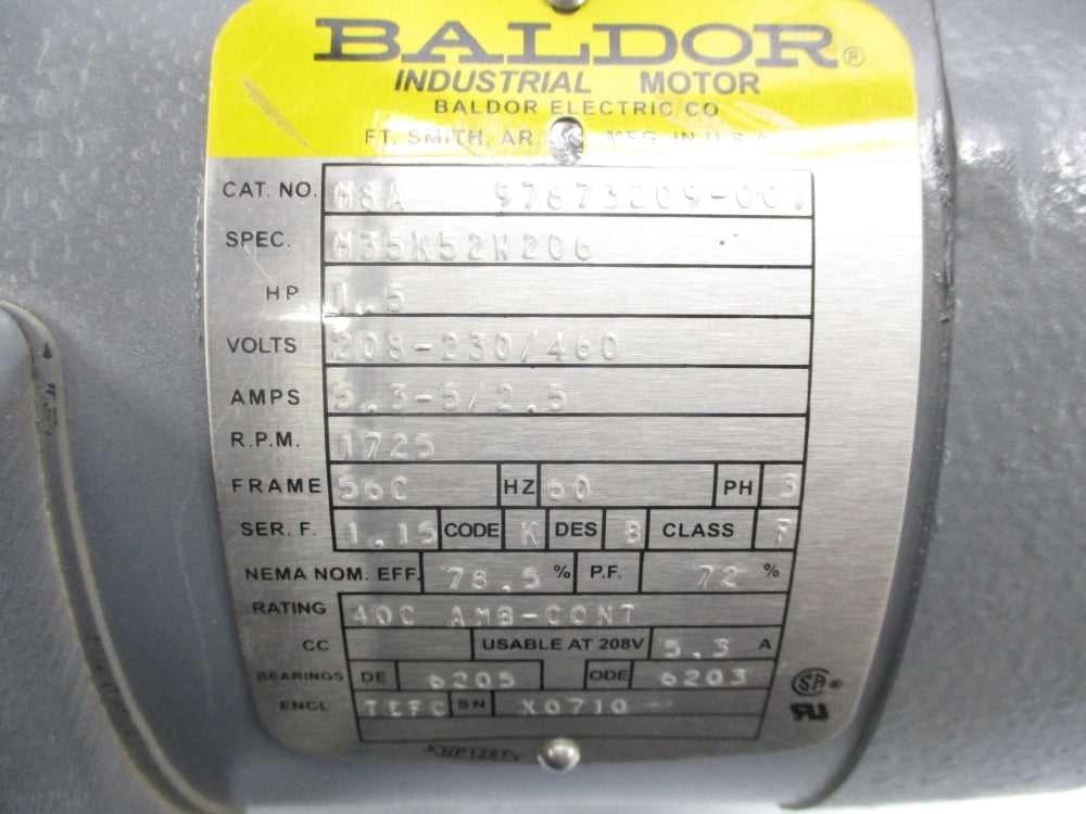 BALDOR M8A 97873209-001 (AS PICTURED) NSNP