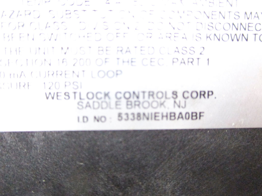 WESTLOCK CONTROLS 5338NIEHBA0BF NSMP