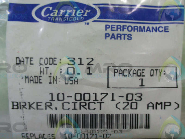 CARRIER 10-00171-03 SHORT-STOP 20AMP FOR CIRCUIT BREAKER  NSMP