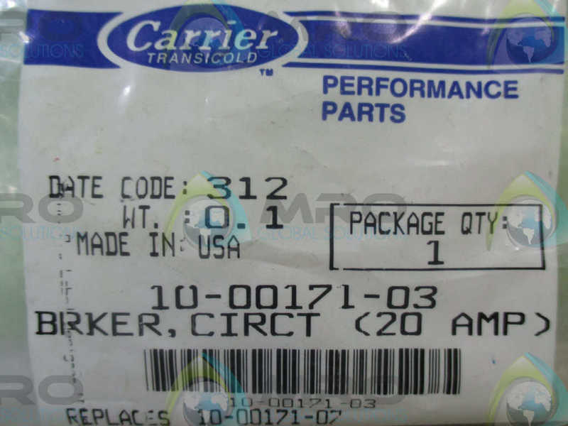 CARRIER 10-00171-03 SHORT-STOP 20AMP FOR CIRCUIT BREAKER  NSMP