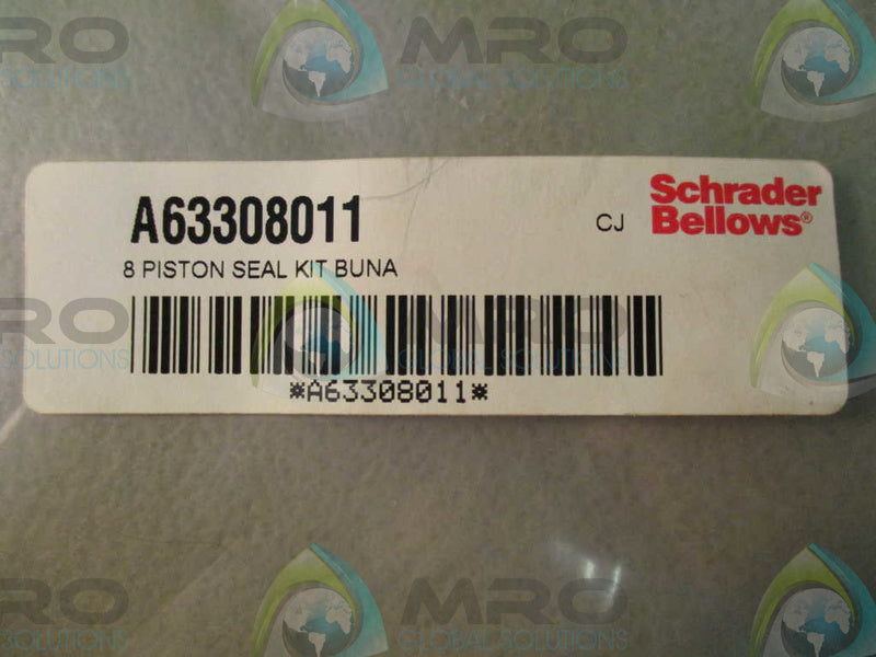 SCHRADER BELLOWS A63308011  8" BUNA PISTON SEAL KIT  NSNP IN BAG