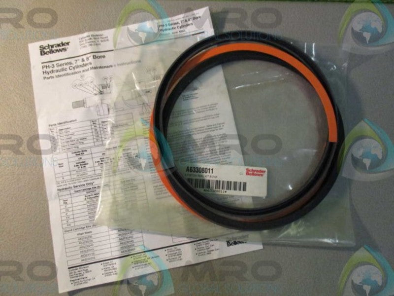 SCHRADER BELLOWS A63308011  8" BUNA PISTON SEAL KIT  NSNP IN BAG