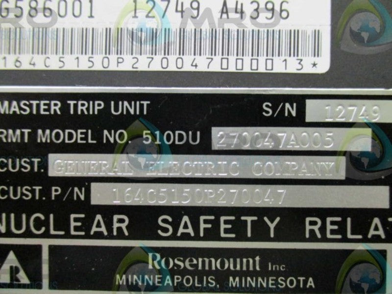 ROSEMOUNT 510DU-270047A005 MASTER TRIP UNIT  UNMP