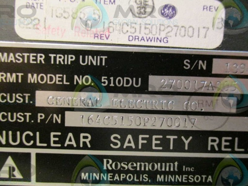 ROSEMOUNT 510DU-270017A005 MASTER TRIP UNIT   UNMP