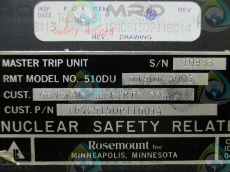 ROSEMOUNT 510DU-116014A005 MASTER TRIP UNIT  UNMP