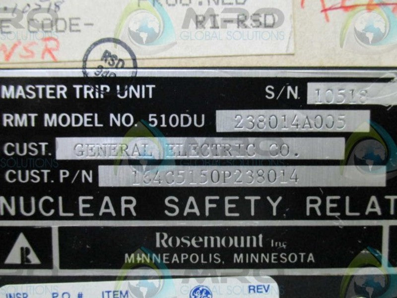 ROSEMOUNT INCORPORATED 510DU-238014A005 MASTER TRIP UNIT UNMP