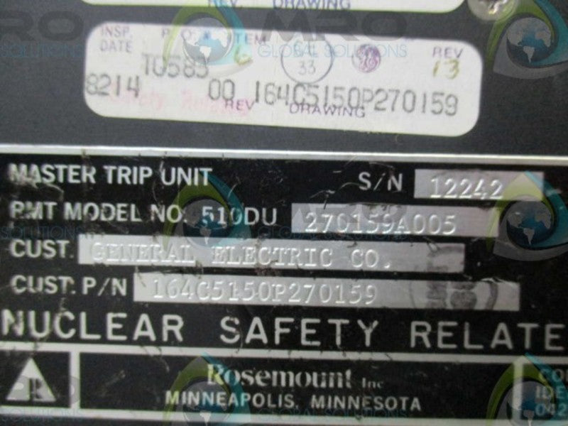 ROSEMOUNT INCORPORATED 510DU-270159A005 MASTER TRIP UNIT UNMP