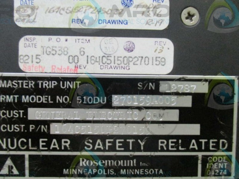 ROSEMOUNT 510DU-270159A005 MASTER TRIP UNIT (AS PICTURED)  UNMP