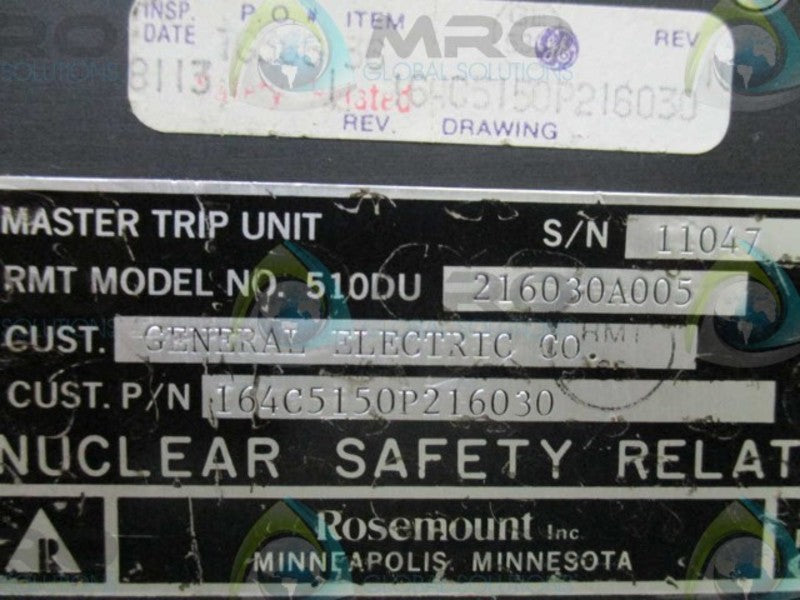 ROSEMOUNT 510DU-216030A005 MASTER TRIP UNIT  UNMP