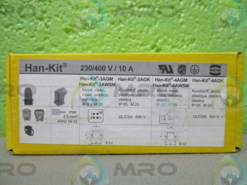 HARTING 3AWSM HAN-KIT ELECTRICAL CONNECTOR 230/400V,10A  NSFS