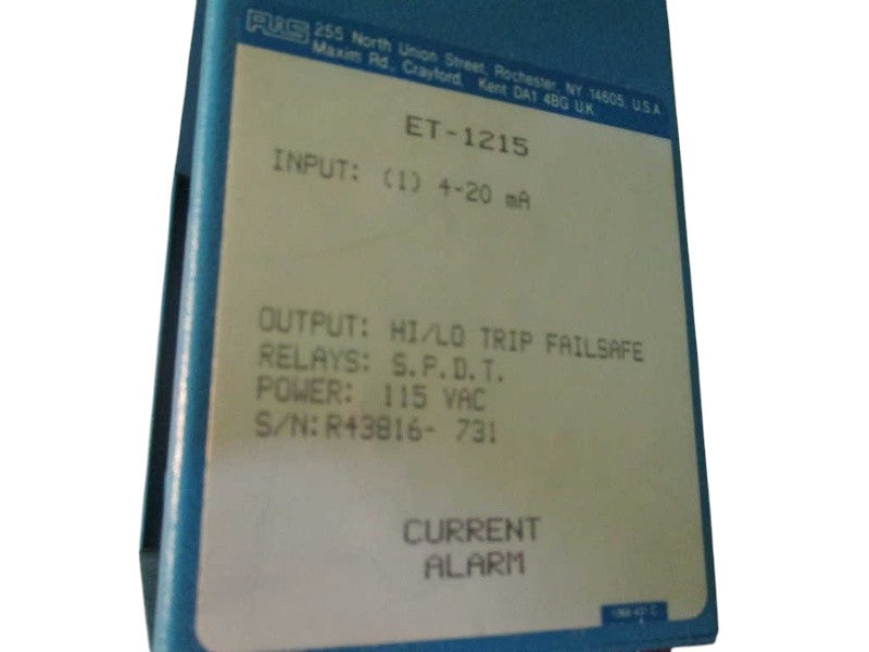 RIS CORPORATION ET-1215 CURRENT ALARM NSNP