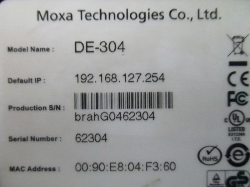 MOXA TECHNOLOGIES COMPANY DE-304 DEVICE SERVER  NSMP