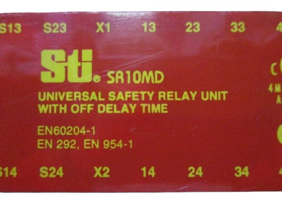 STI SA10MD UNIVERSAL SAFETY RELAY UNIT W/OFF DELAY TIME UNMP