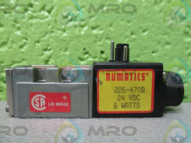 NUMATICS 031SA400E VALVE W/ 226-470B 24 VDC COIL  UNMP