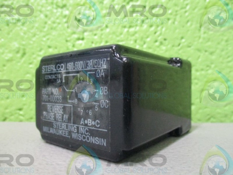 STERLING INCORPORATED 701-00038 REVERSE PHASE RELAY UNMP