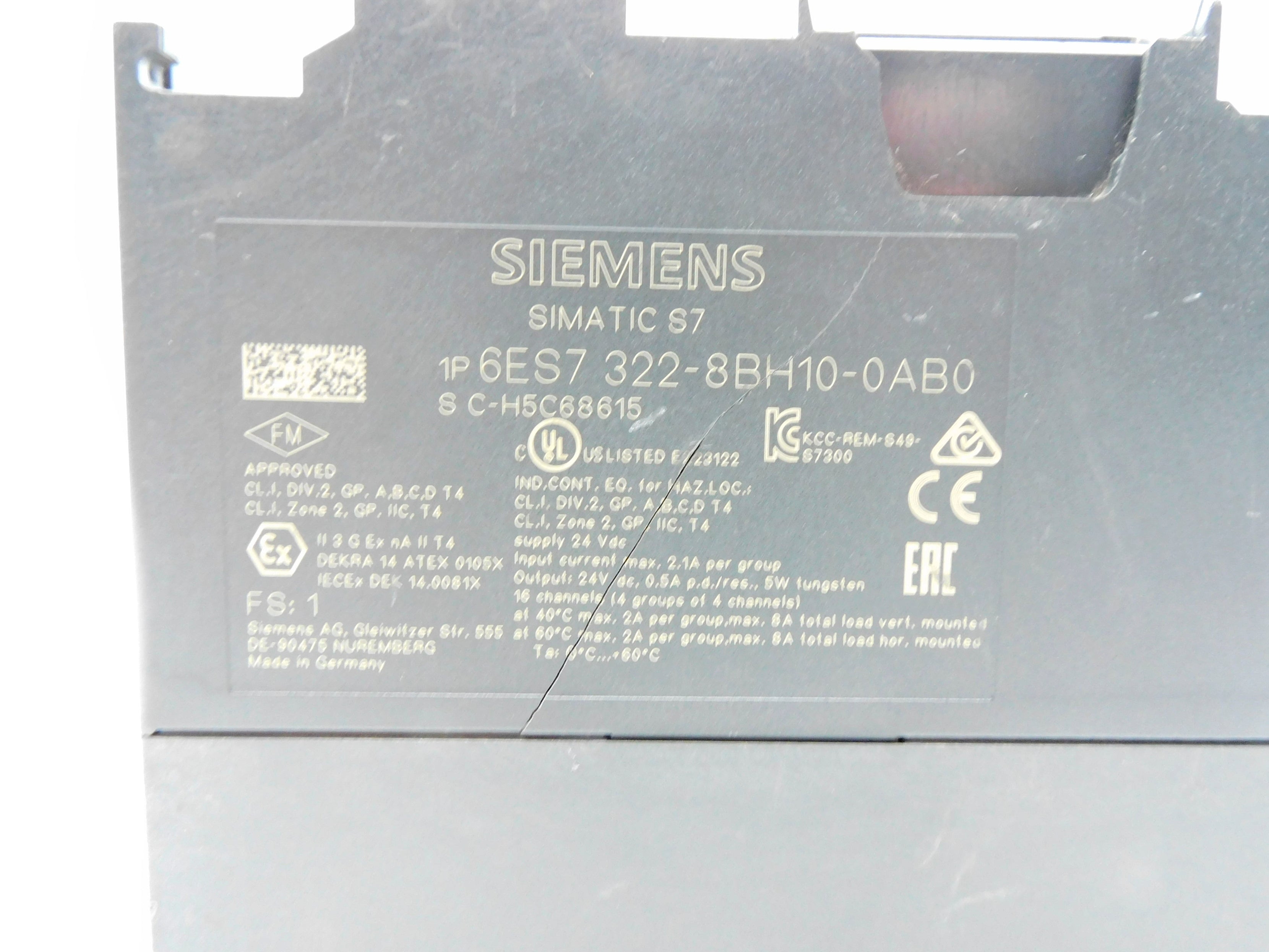 SIEMENS 6ES7322-8BH10-0AB0 (AS PICTURED) NSNP