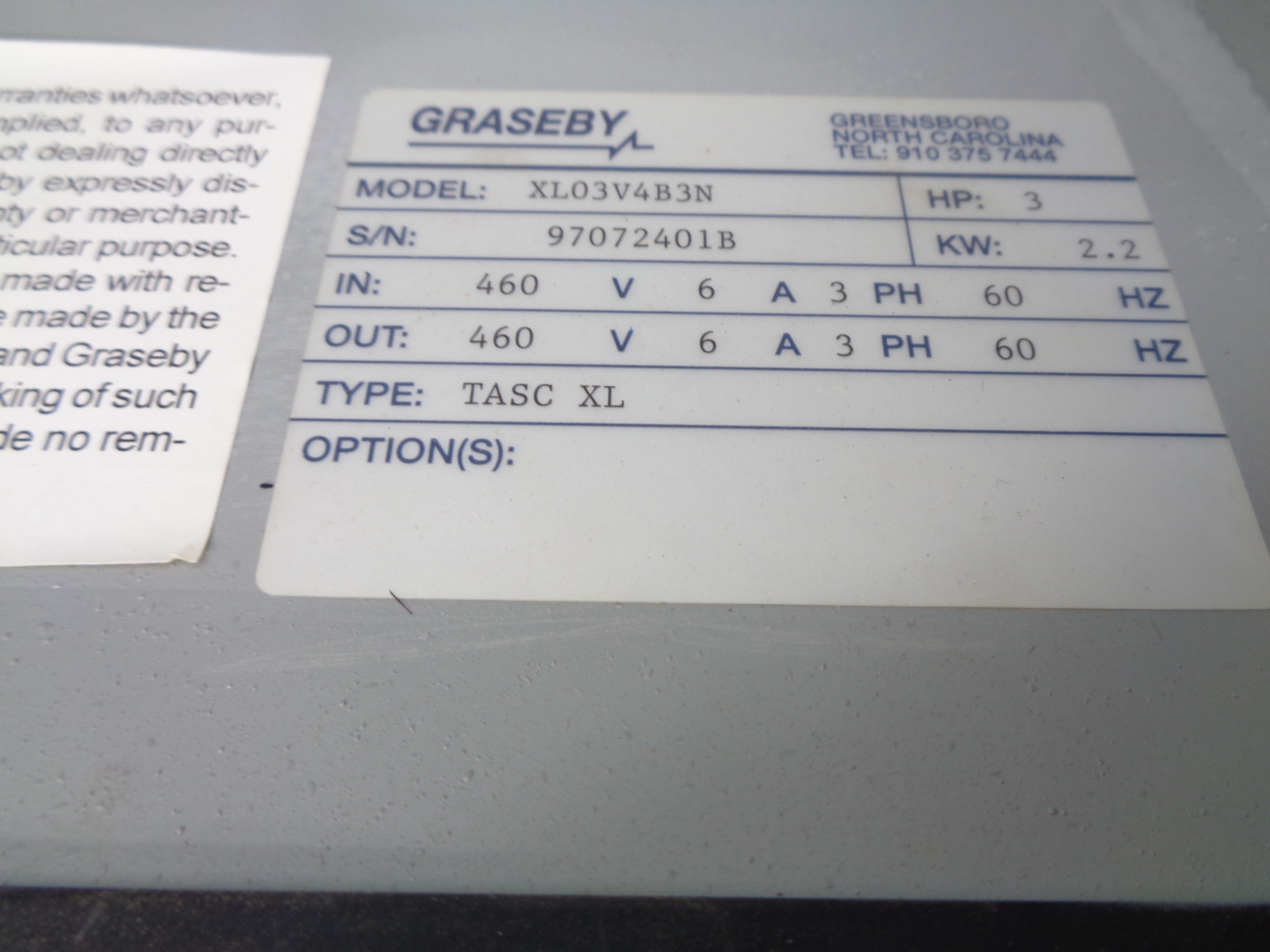 GRASEBY XL03V4B3N UNMP
