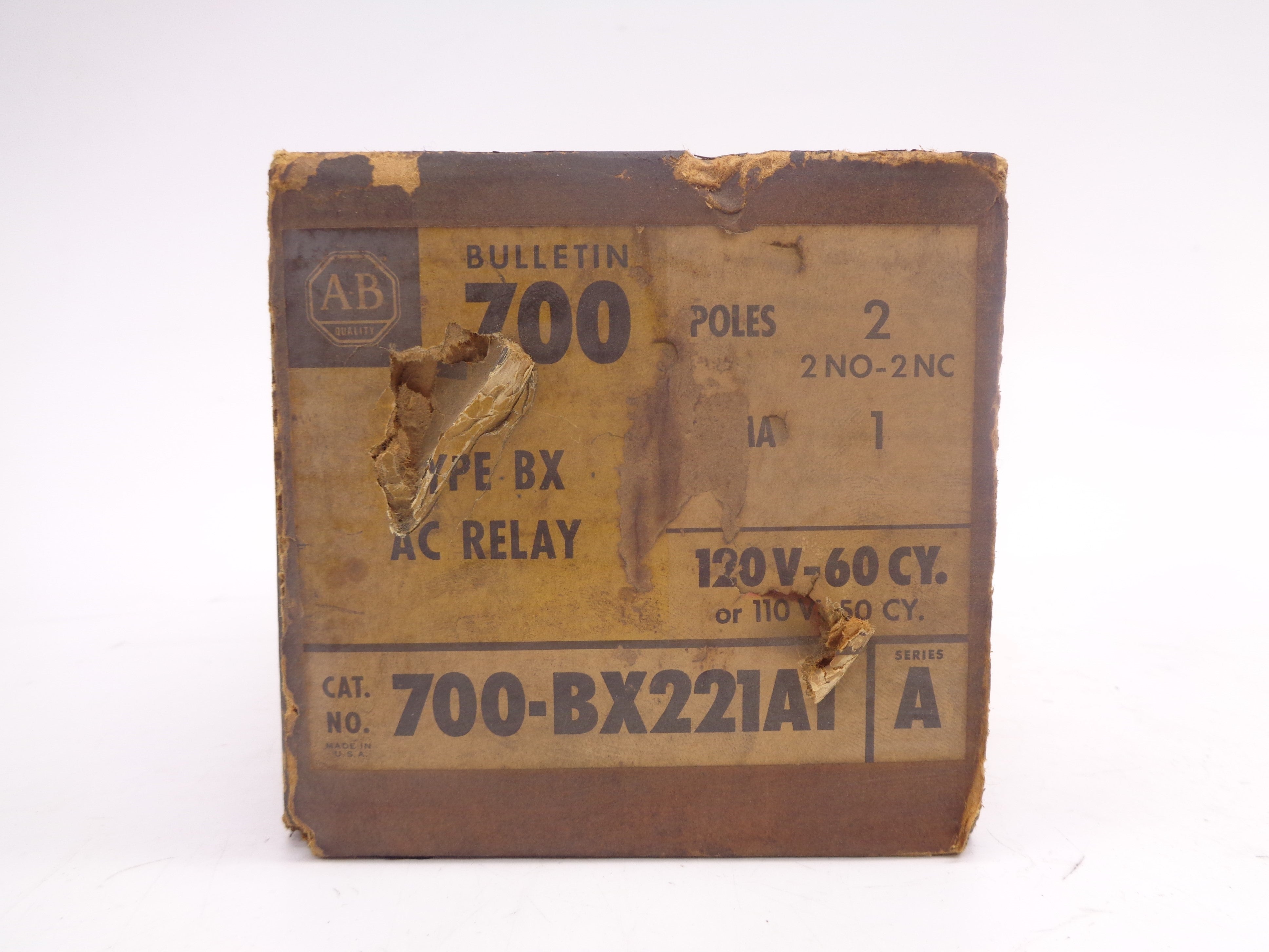 ALLEN BRADLEY 700-BX221A1 SER. A 120V (BR/YL) NSMP