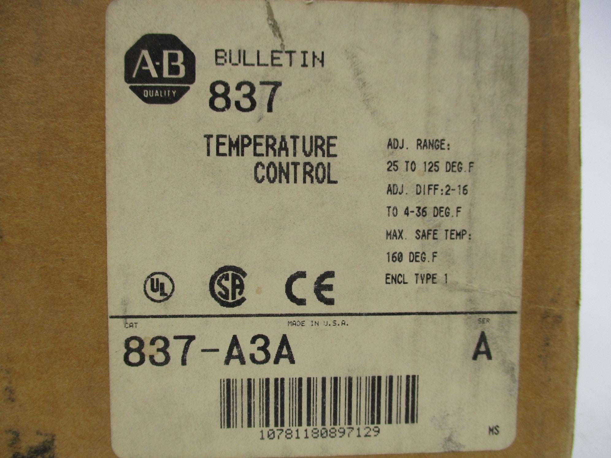 INDUSTRIAL SPARE PART 837-A3A SER. A (BR/WH) NSFS