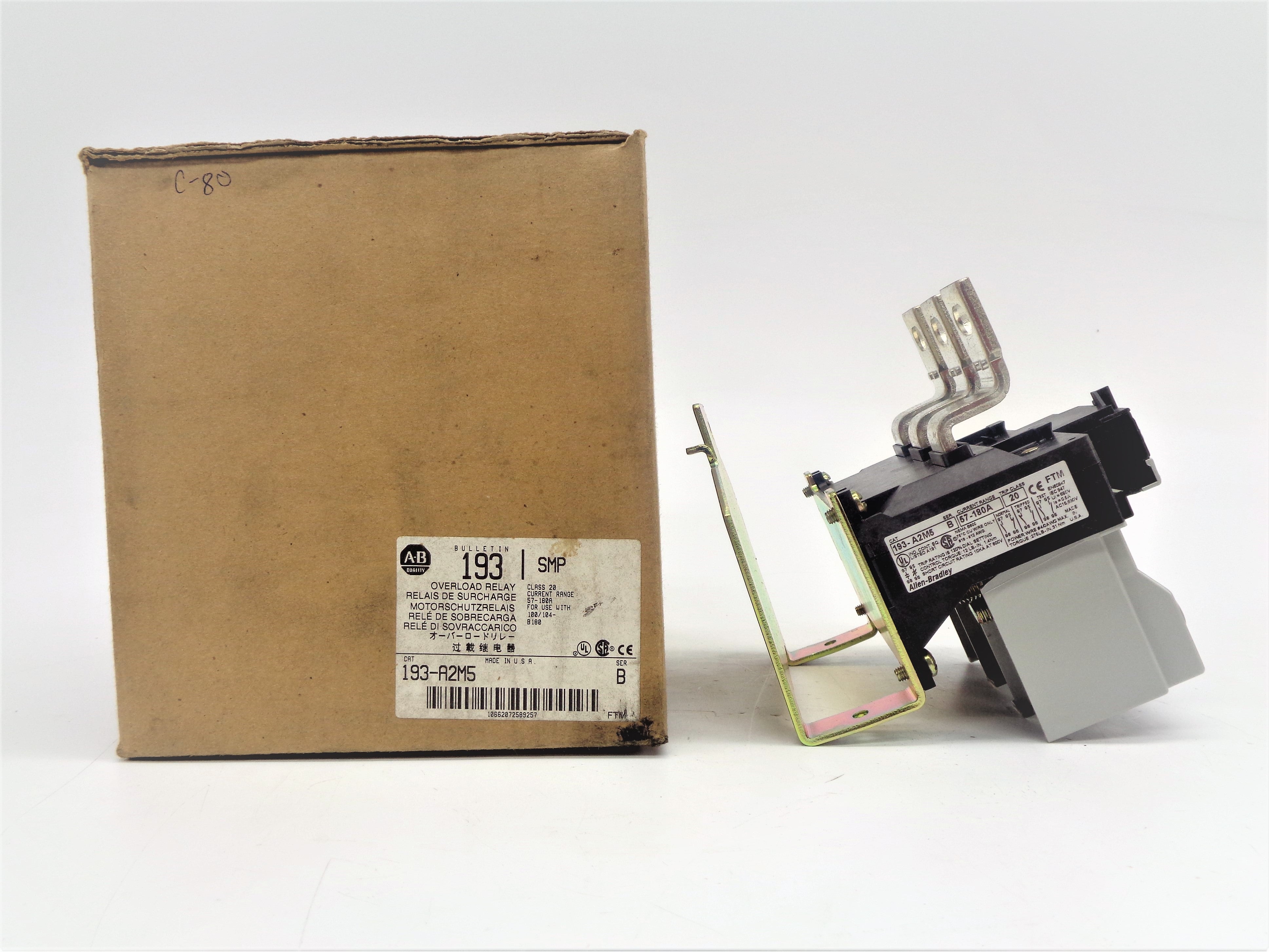 ALLEN BRADLEY 193-A2M5 SER. B 57-180A (BR/WH) NSMP