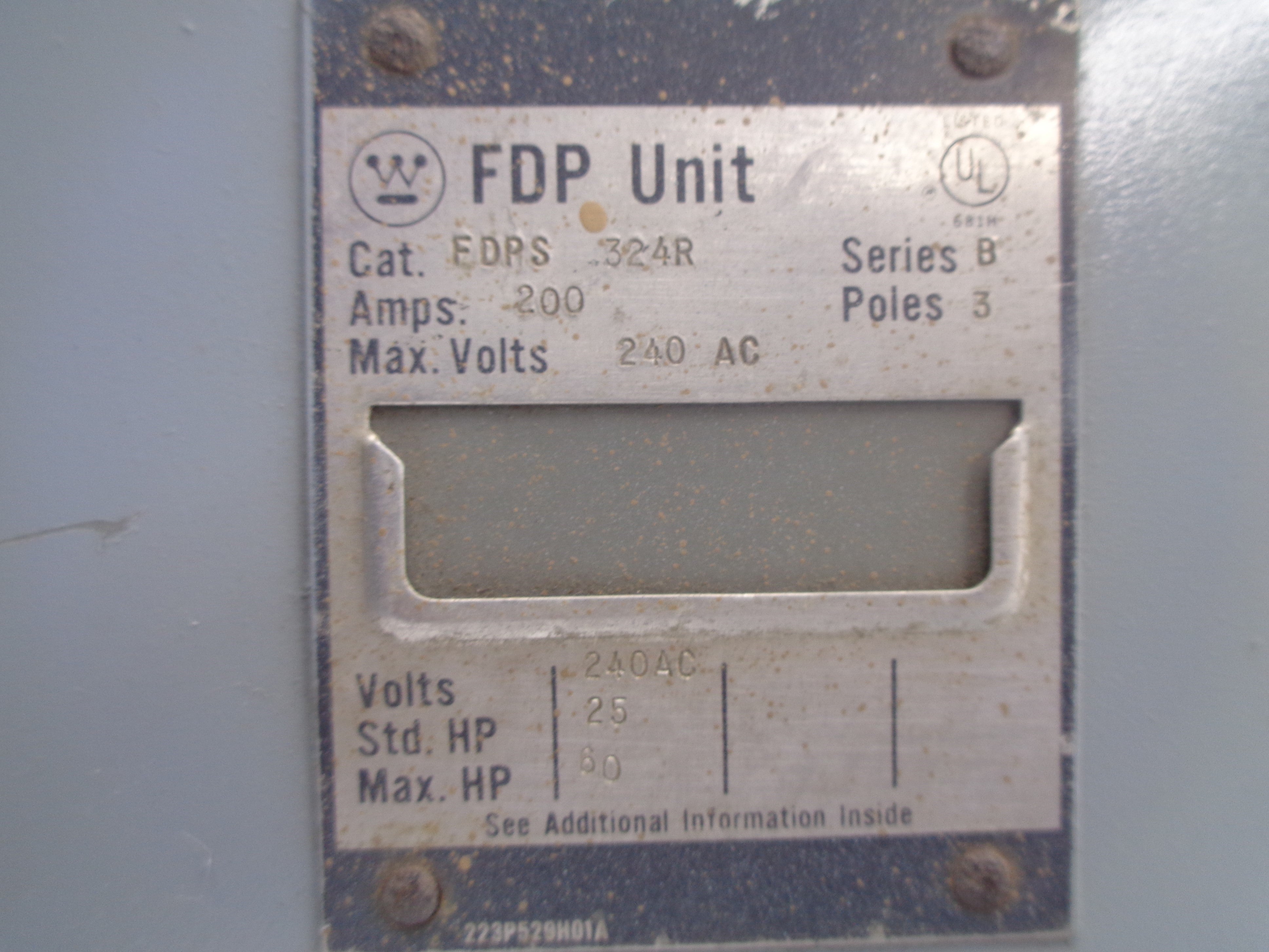 WESTINGHOUSE FDPS-324R SER. B UNMP