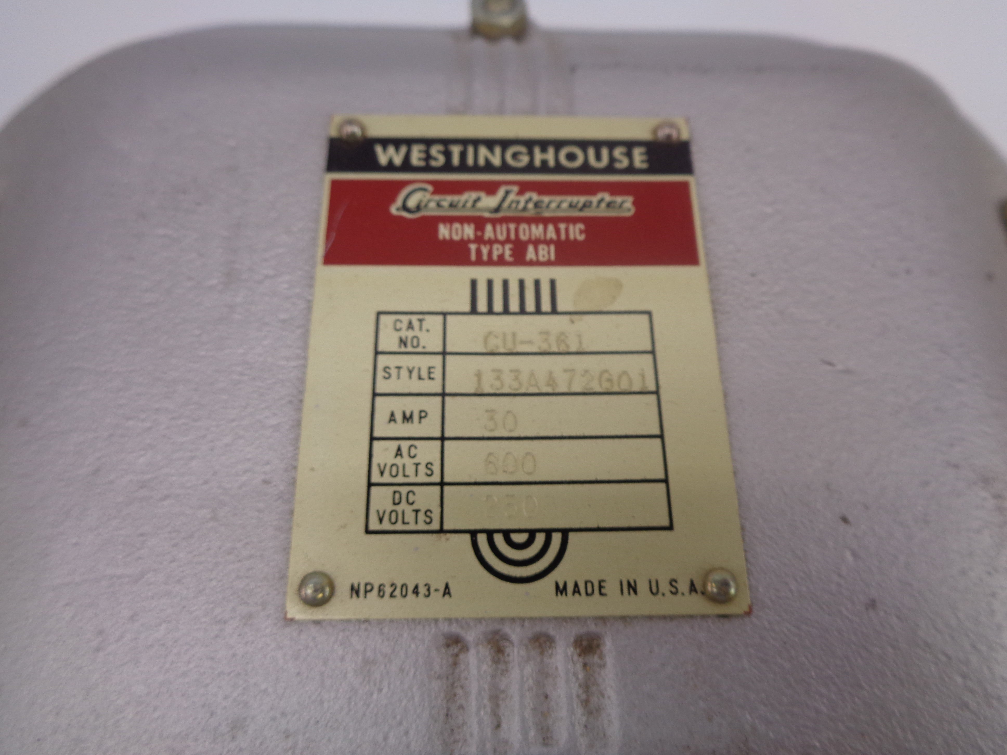 WESTINGHOUSE CU-361 UNMP