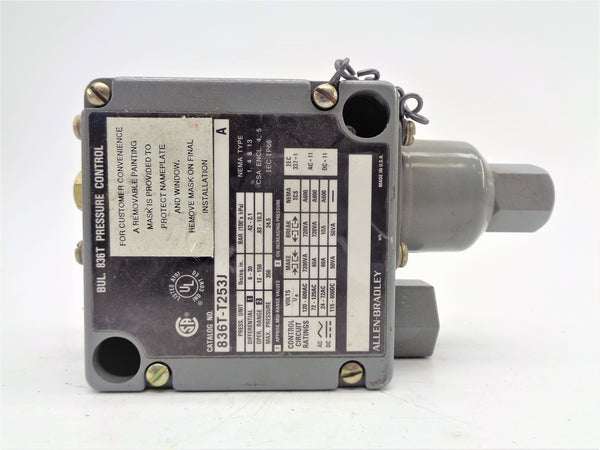 ALLEN BRADLEY 836T-T253J SER. A 120-600VAC 60A 12-150PSI NSNP