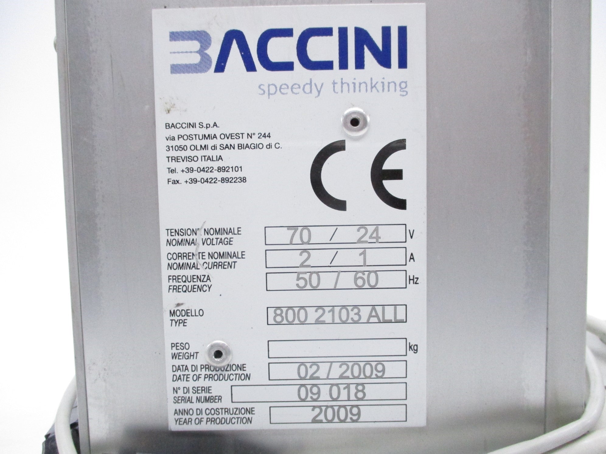 BACCINI 8002103ALL UNMP