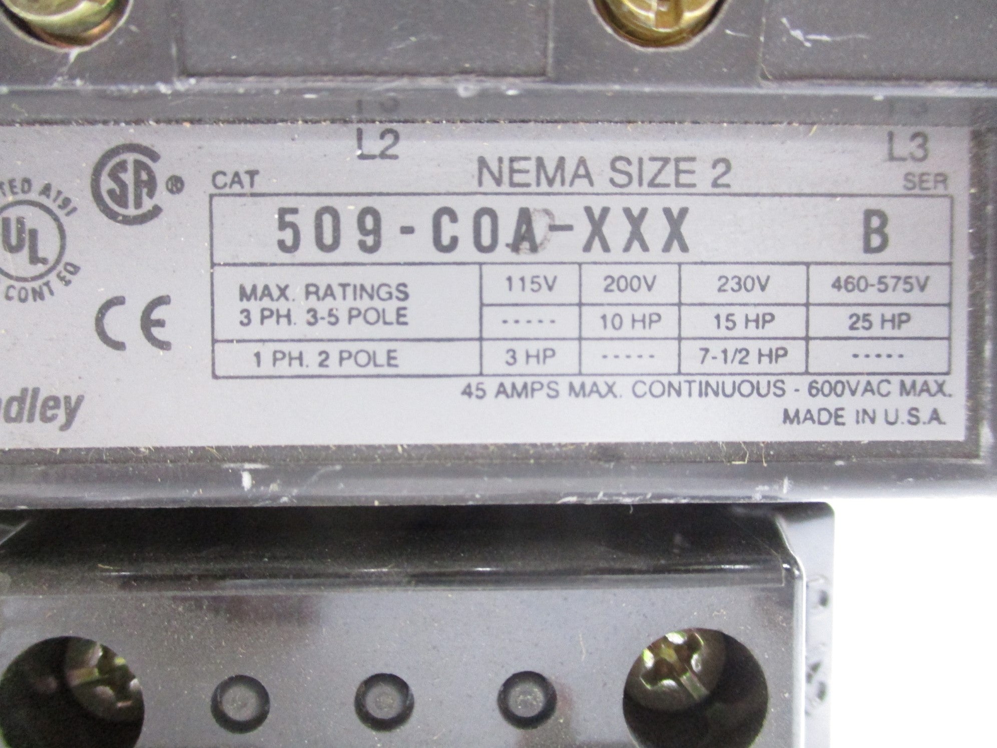 INDUSTRIAL SPARE PART 509-COA-XXX SER. B UNMP