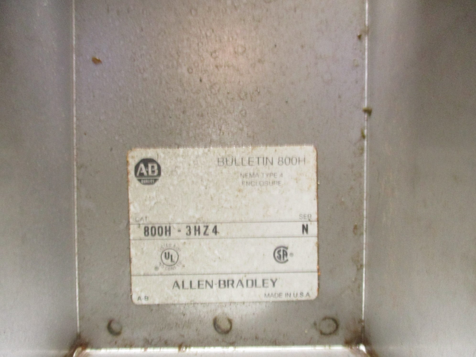 INDUSTRIAL SPARE PART 800H-3HZ4 SER. N UNMP