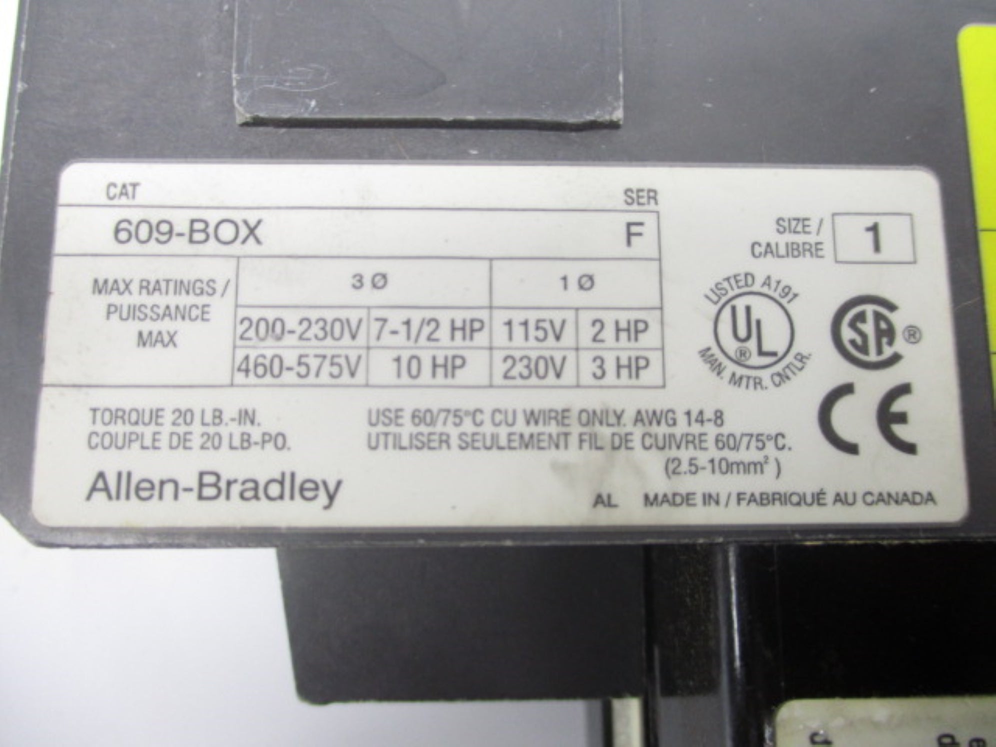 INDUSTRIAL SPARE PART 609-BOX SER. F NSNP