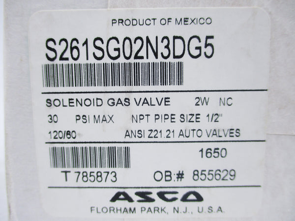 ASCO S261SG02N3DG5 110/120V NSFS