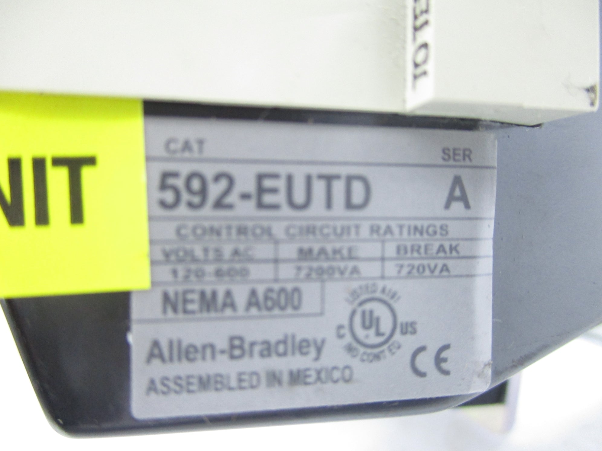 ALLEN BRADLEY 592-EUTD SER. A 120-600VAC NSNP