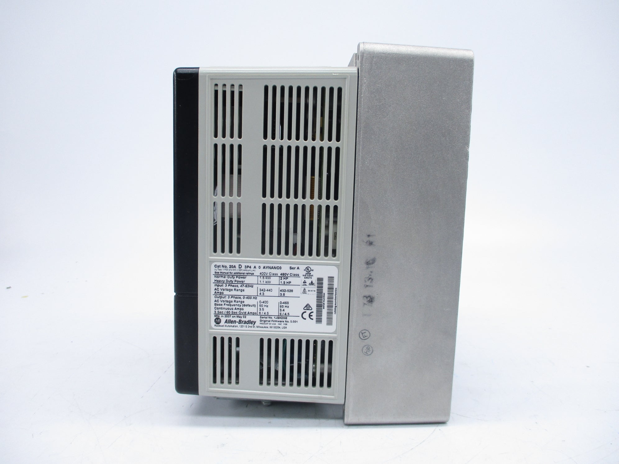 ALLEN BRADLEY 20AD3P4A0AYNANC0 SER. A F/W 5.001 UNMP