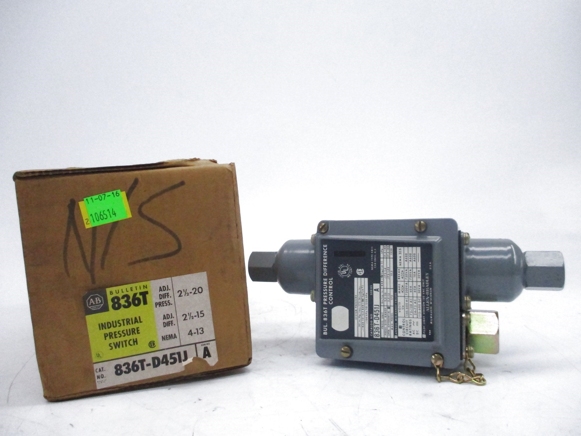 INDUSTRIAL SPARE PART 836T-D451J SER. A 120-600VAC 60A (BR/YL) NSMP