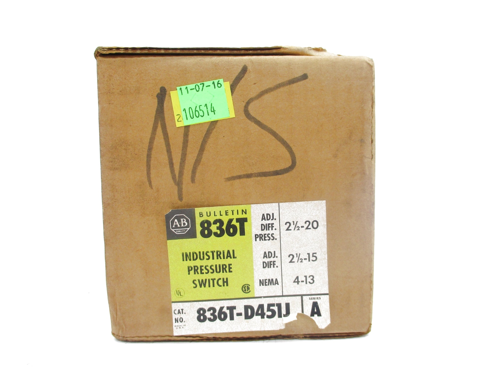 INDUSTRIAL SPARE PART 836T-D451J SER. A 120-600VAC 60A (BR/YL) NSMP