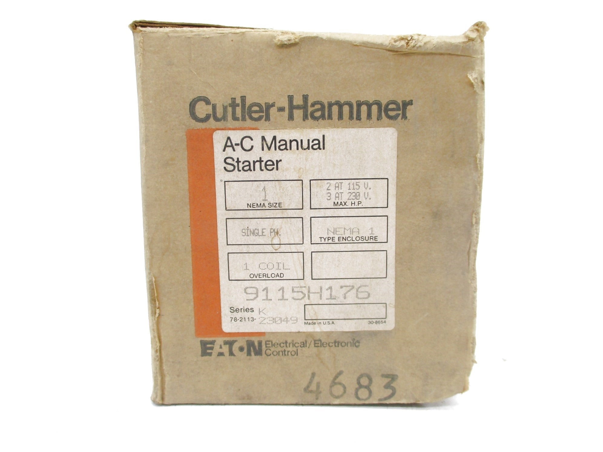 CUTLER HAMMER 9115H176 SER. K NSMP