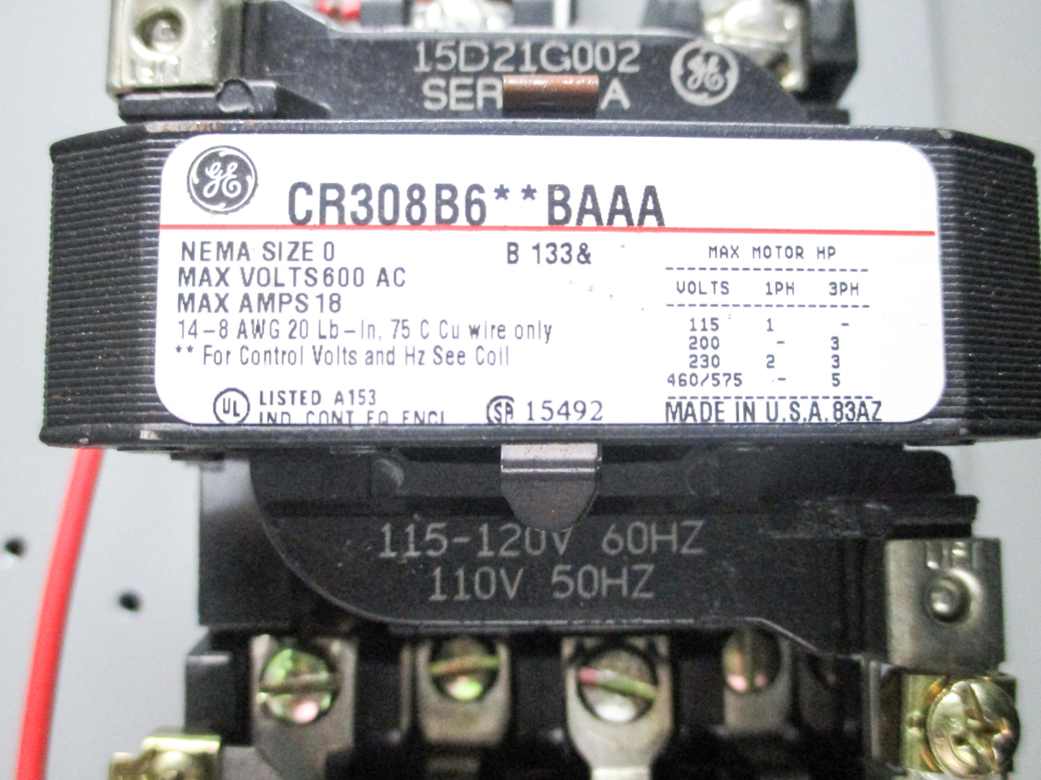 GENERAL ELECTRIC CR308B6**BAAA UNMP