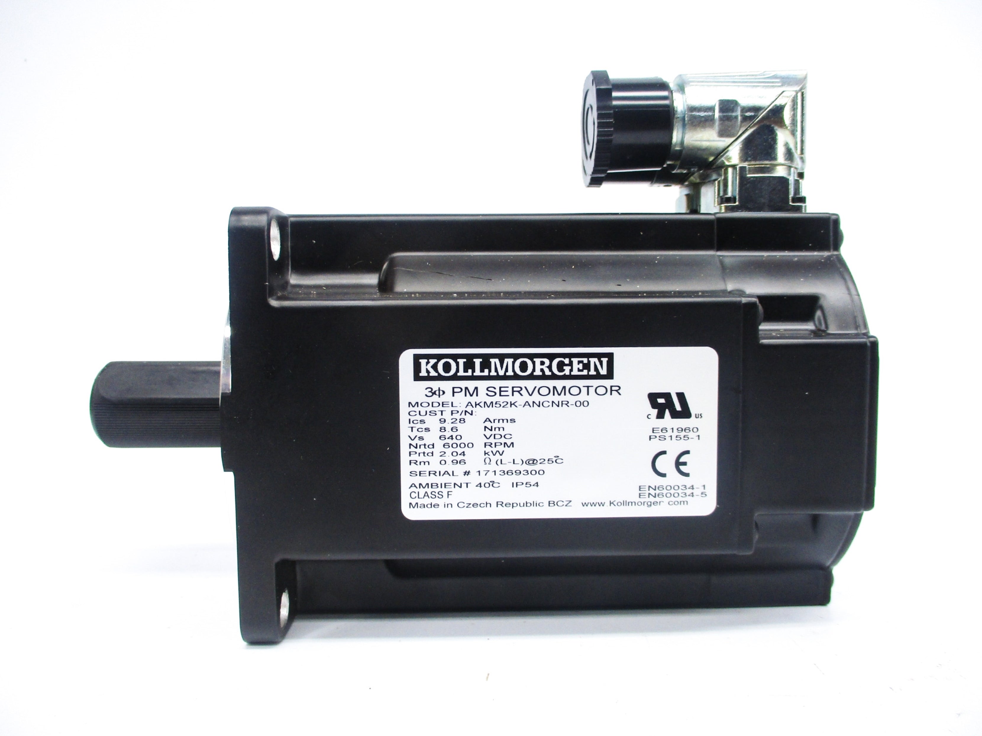 KOLLMORGEN AKM52K-ANCNR-00 640VDC 6000RPM NSNP