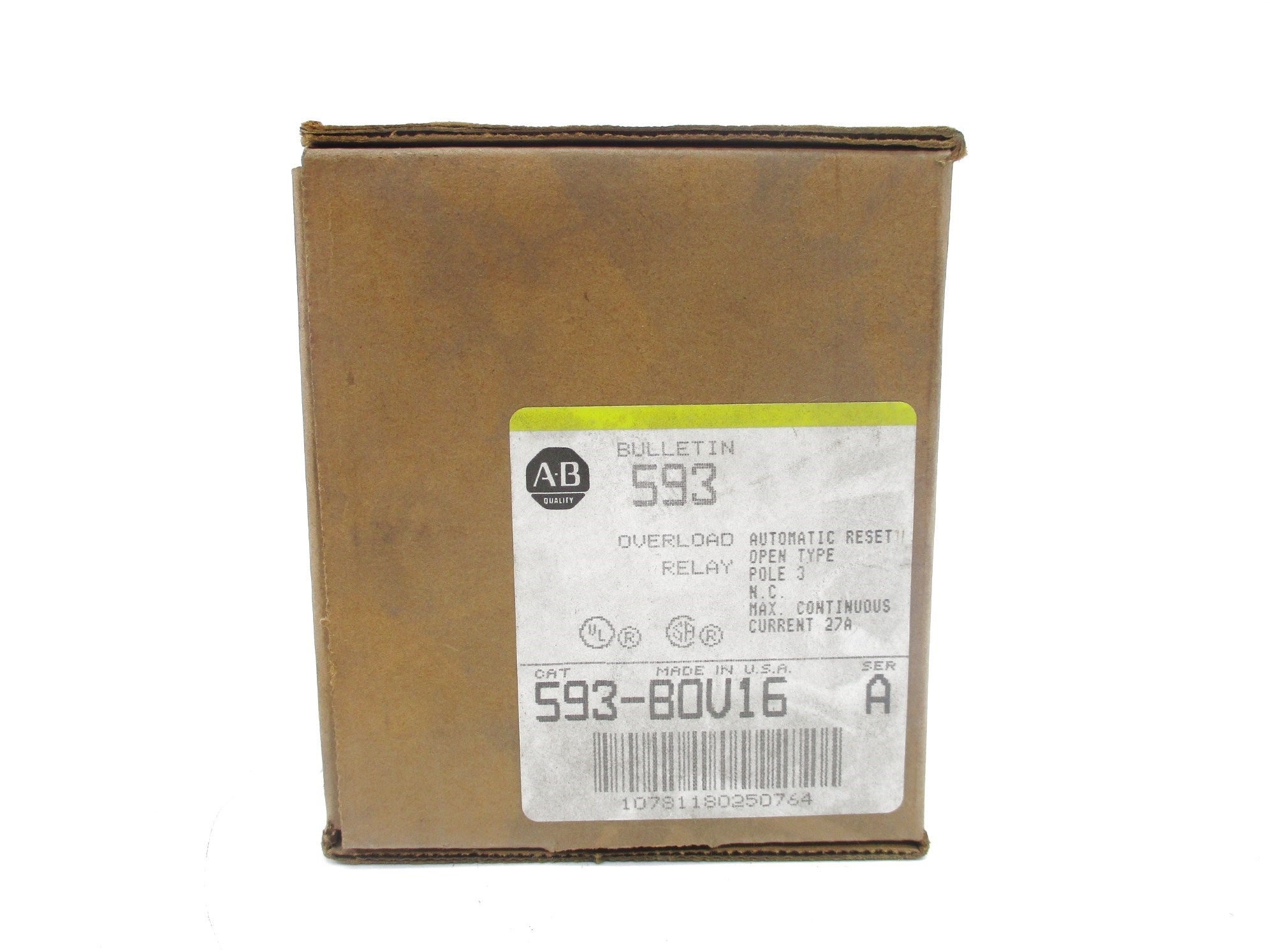 ALLEN BRADLEY 593-BOV16 SER. A 27A 600V (BR/YL) NSMP
