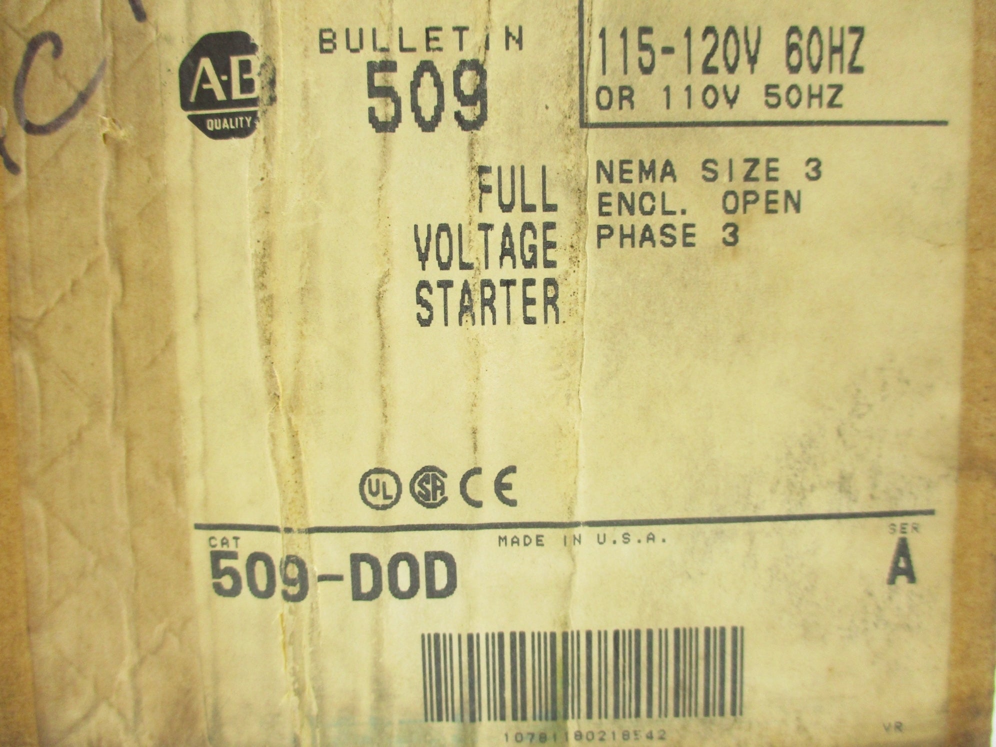 INDUSTRIAL SPARE PART 509-DOD SER. A 120V (BR/WH) NSFS
