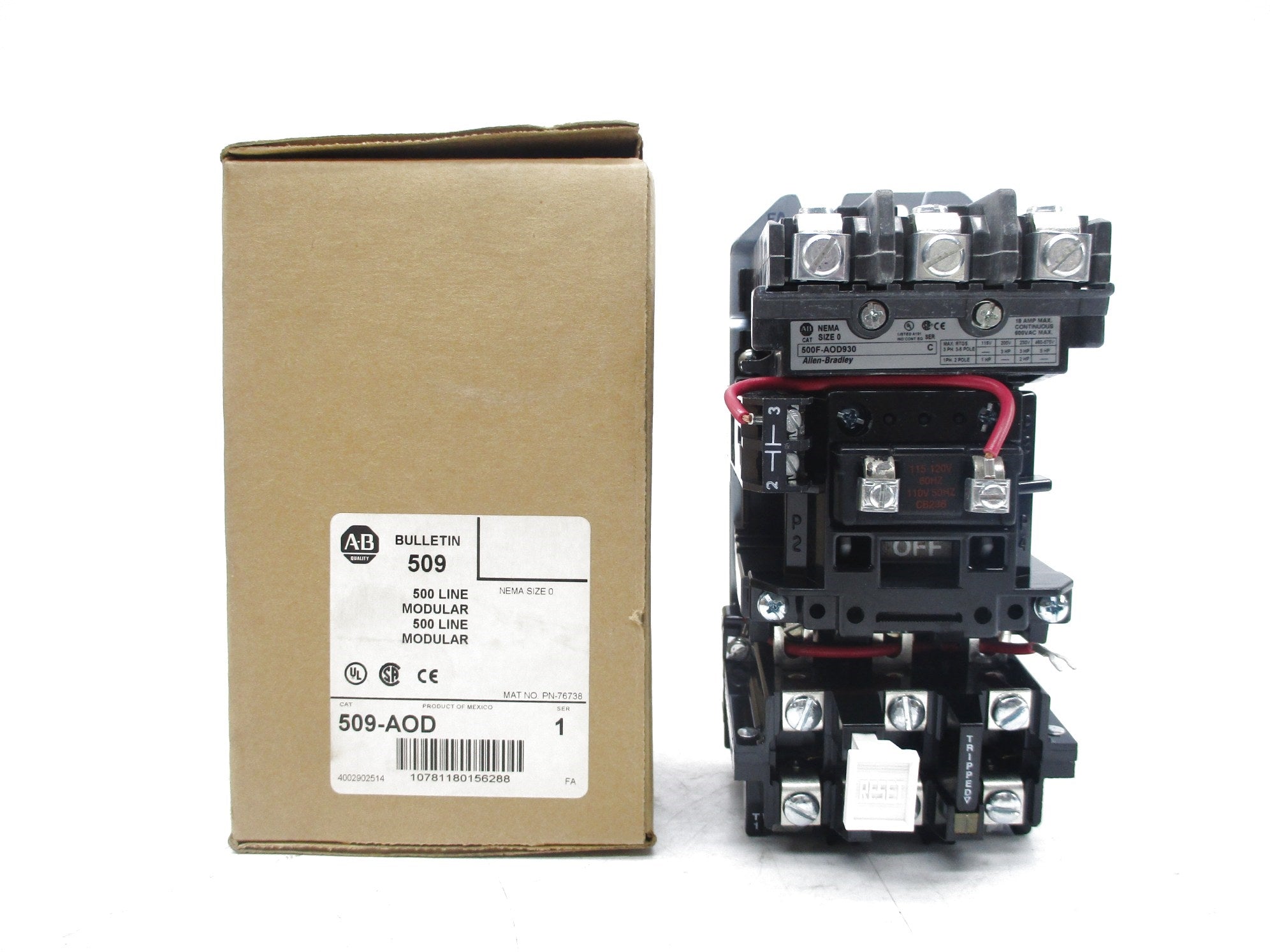 ALLEN BRADLEY 509-AOD SER. 1 110/115-120V 18A (BR/WH) NSMP