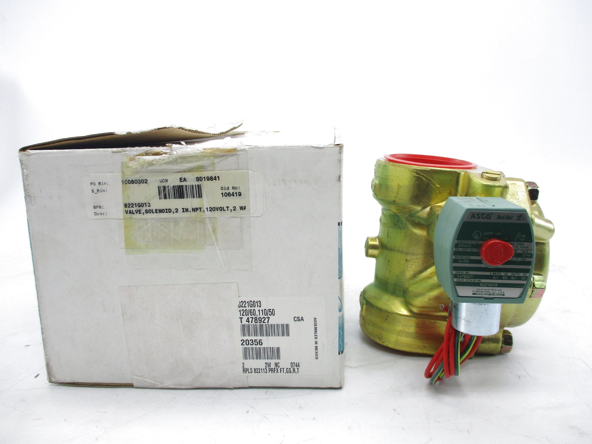 ASCO 8221G013 110/120V 5-150PSI 2" NSMP
