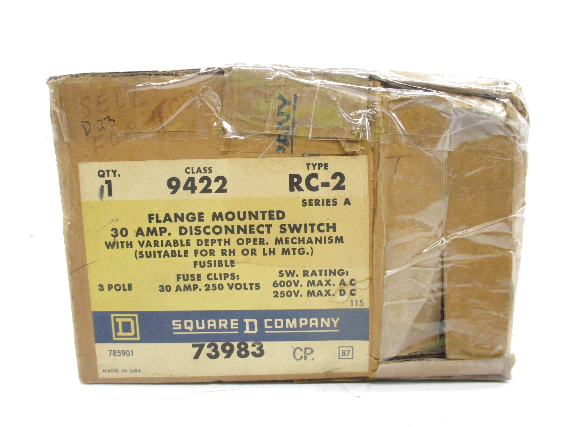 SQUARE D 9422RC-2 SER. A NSMP