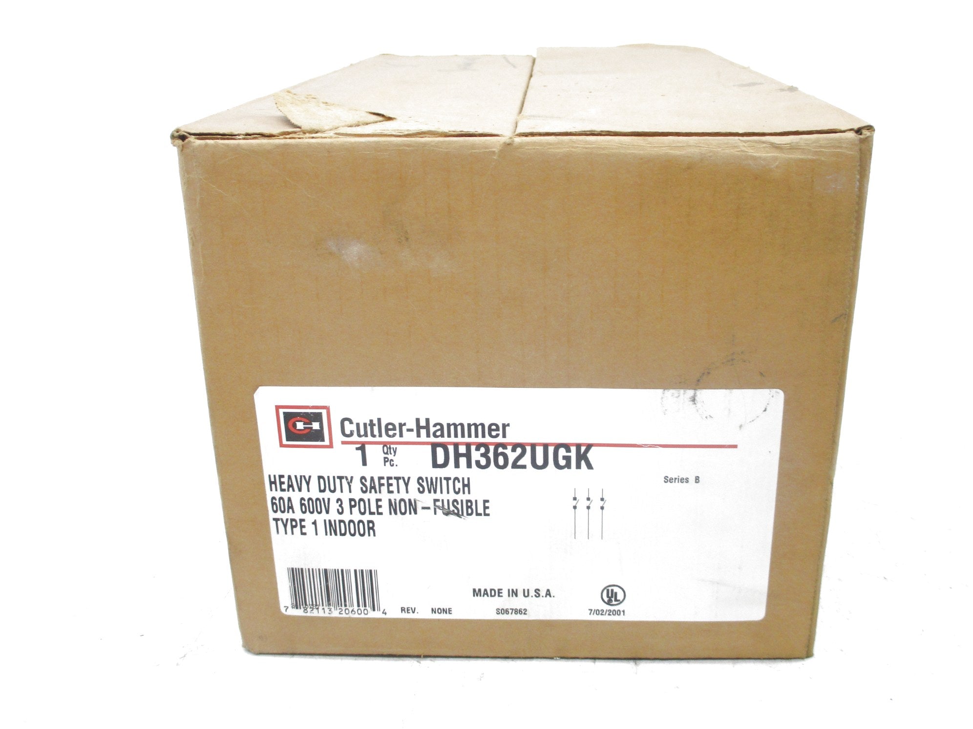 CUTLER HAMMER DH362UGK SER. B 600VAC 60A NSMP