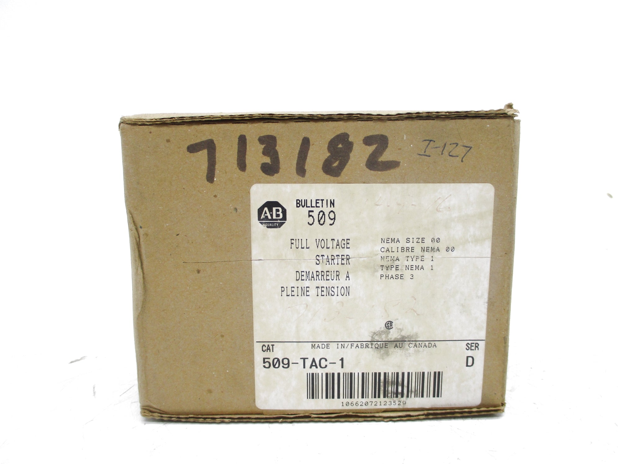 ALLEN BRADLEY 509-TAC-1 SER. D (BR/WH) NSMP