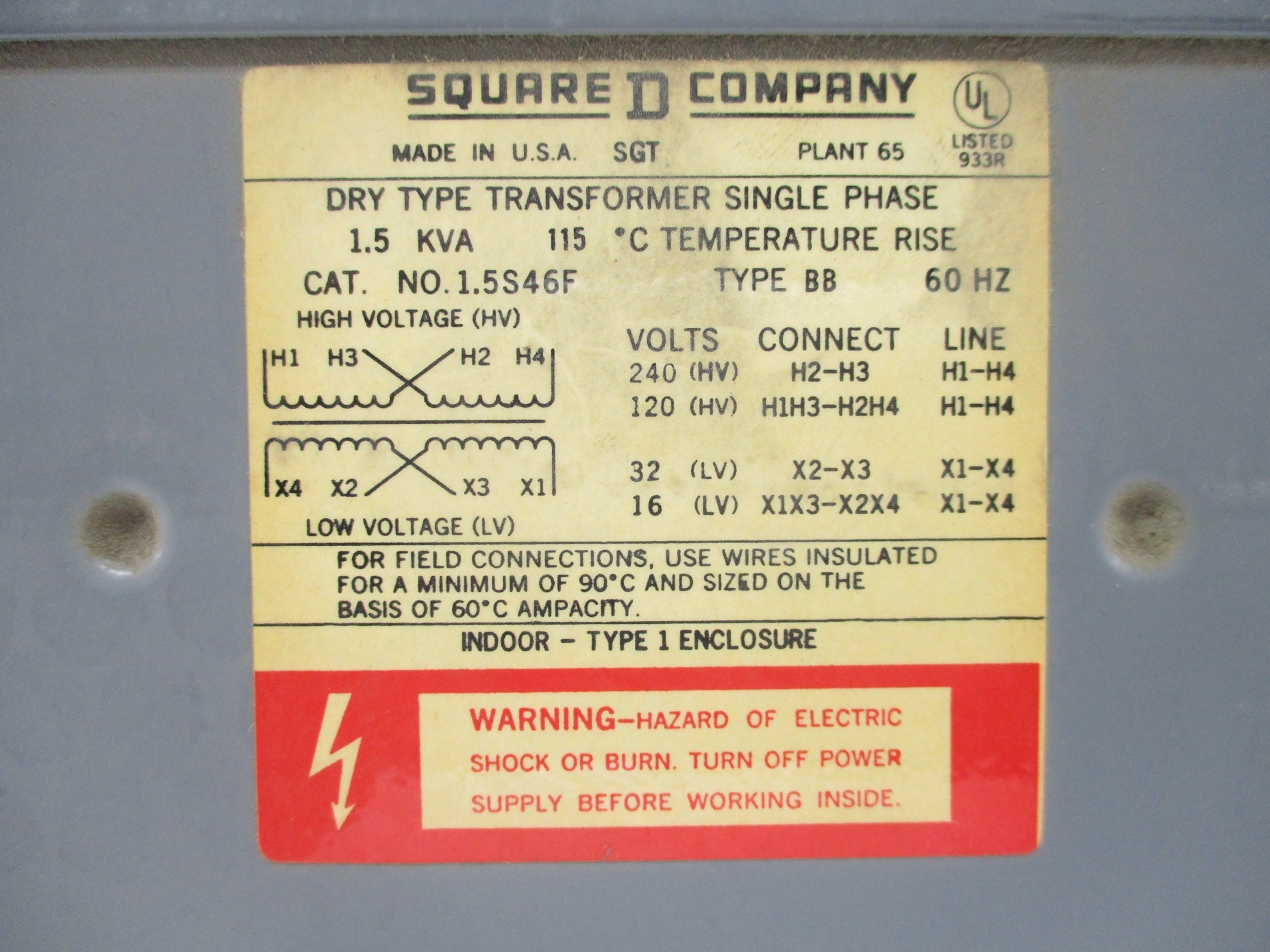 SQUARE D 1.5S46F UNMP