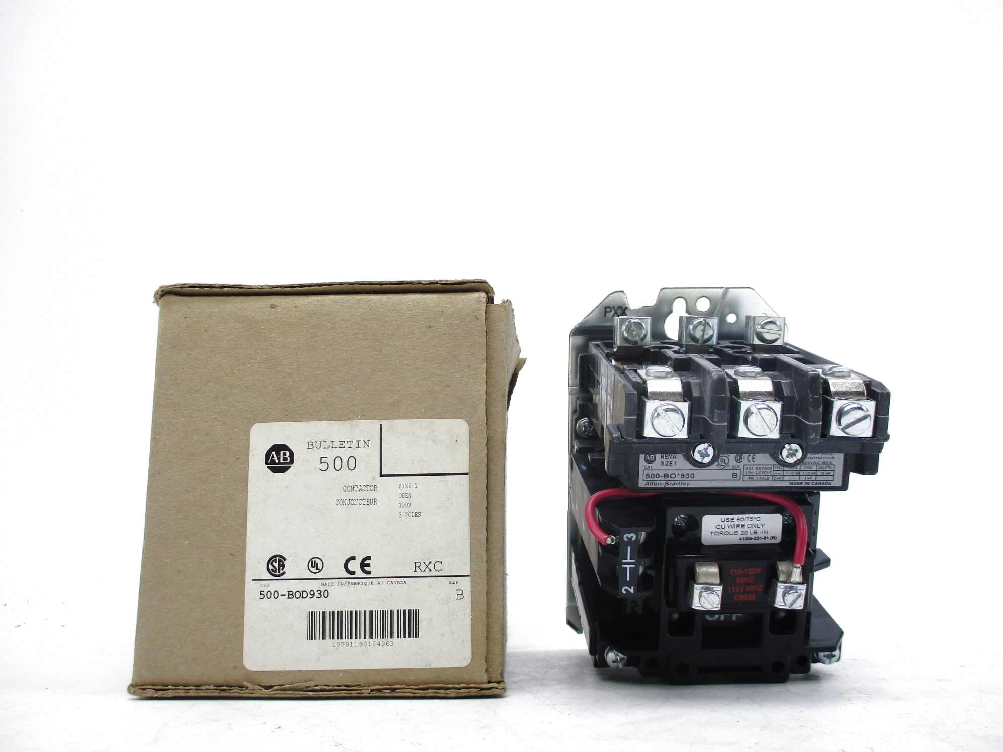 ALLEN BRADLEY 500-BOD930 SER. B 110/120V (BR/WH) NSMP