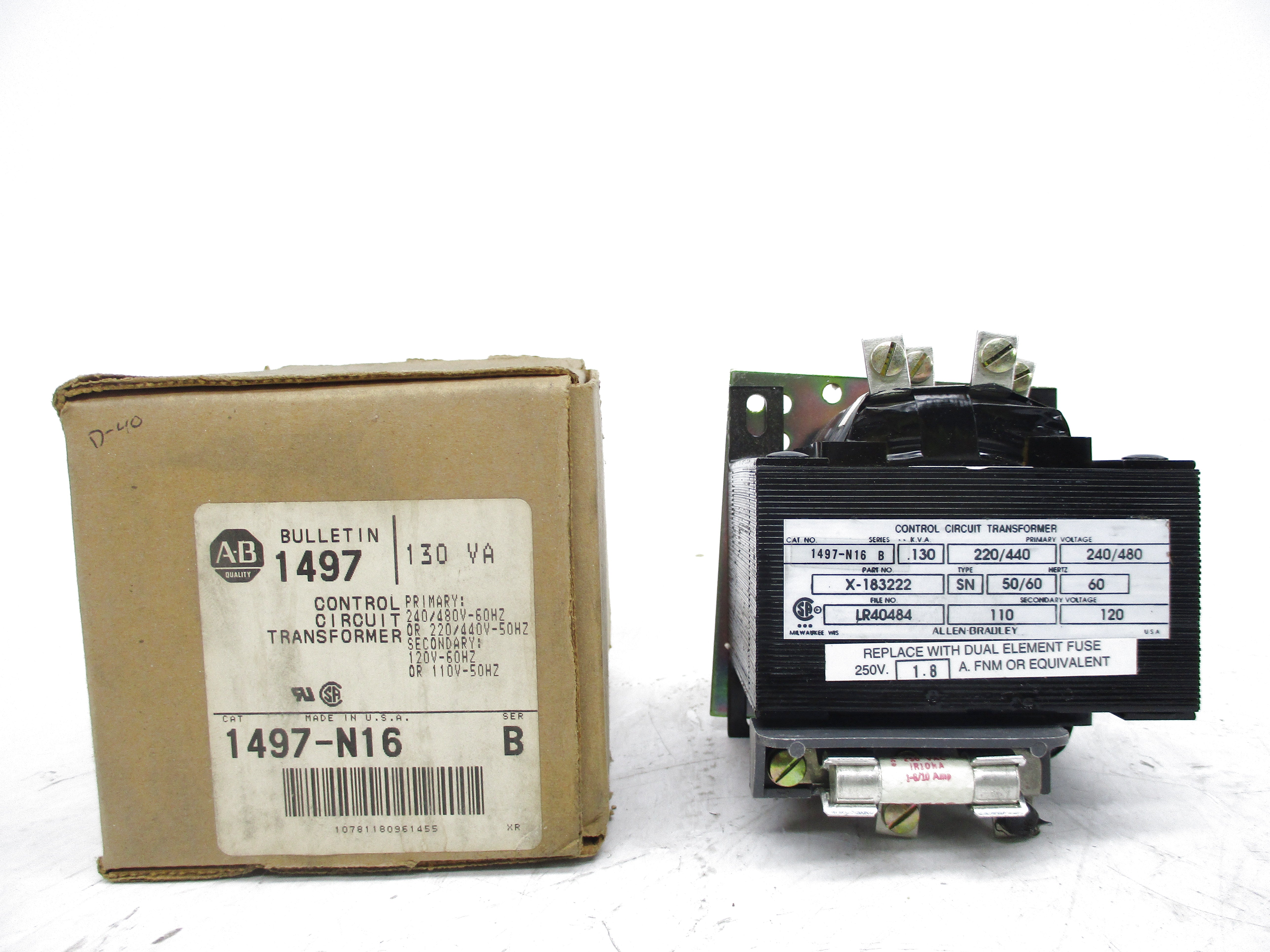 ALLEN BRADLEY 1497-N16 SER. B 240/480V (BR/WH) NSMP